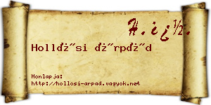 Hollósi Árpád névjegykártya